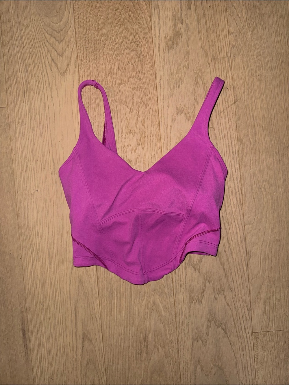 lululemon athletica Magenta Cropped V-Neck Tank